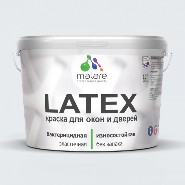 Латексная краска для окон и дверей Malare LATEX (10кг)